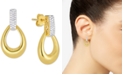 Macy's Diamond Doorknocker Drop Earrings (1/4 ct. t.w.) in 14k Gold-Plated Sterling Silver & Rhodium